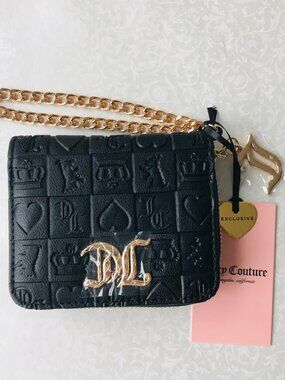 Juicy Couture Pretty pop small za w back ID organizer Liquorice